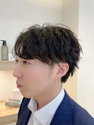 パーマ メンズ 暖色カラー🍒スパ/ canna‎🤎のヘアスタイル