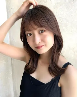 セミロング カラー 🧡くびれヘア/前髪 顔周り🧡久原結衣のヘアスタイル