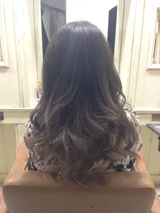 セミロング ロング カラー パーマ 福島 純子のヘアスタイル