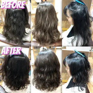 セミロング パーマ ブリーチ縮毛矯正/ デサキ ショウヘイのヘアスタイル