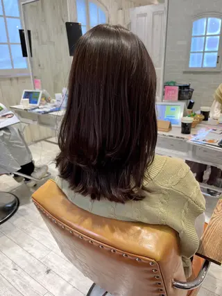 セミロング カラー 【韓国ヘア×透明感 カラー】笹谷 莉未のヘアスタイル