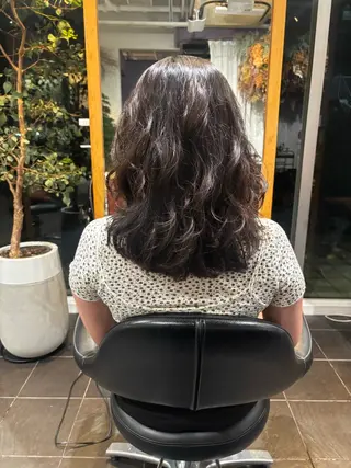 ミディアム パーマ オーガニックカラー/ 表参道/ルカのヘアスタイル