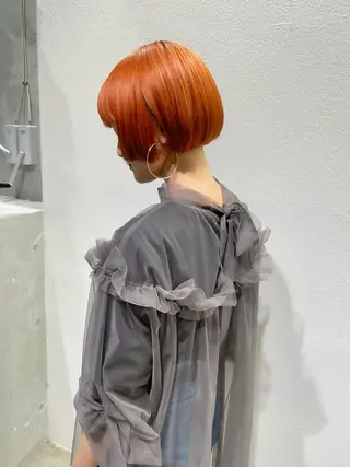 ショート カラー ヘアアレンジ ミニボブ/ブリーチ 🌈MISATOのヘアスタイル