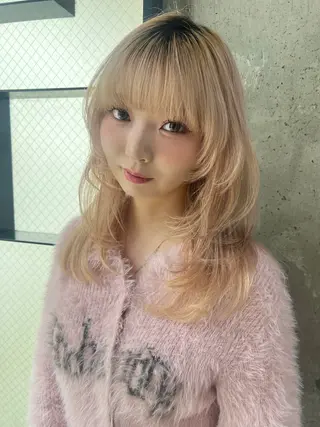 セミロング 🍒暖色/艶カラー/ moe🍒のヘアスタイル