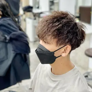 パーマ メンズ ハイライト&曲がる 縮毛矯正特化 玉置のヘアスタイル