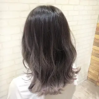 ミディアム カラー 白髪ぼかしモデル募集 今村理央奈のヘアスタイル