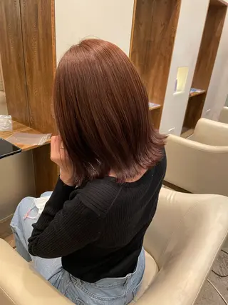 セミロング カラー 【完全個室】髪質改善 暖色カラー/山崎唯奈のヘアスタイル