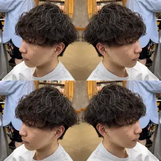 ショート メンズ ⚡️メンズパーマ特化 mens支持◎/忠地のヘアスタイル