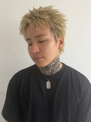 ショート パーマ メンズ runsuns所属・ダウンパーマ スポットパーマ稲村のヘアスタイル