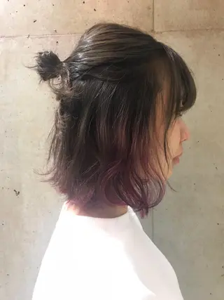 ミディアム カラー 井上 佳奈のヘアスタイル