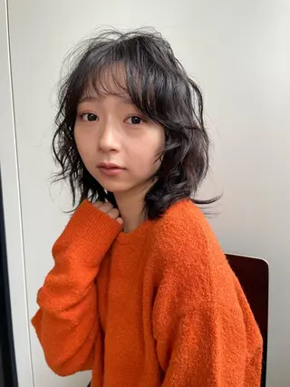 ミディアム パーマ Toiro 横浜所属・🎀レイヤー/パーマ カラー/ai🎀のヘアスタイル