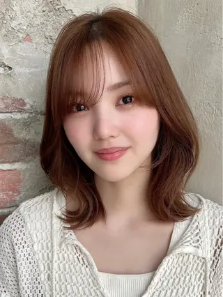 ミディアム 🧡くびれヘア/前髪 顔周り🧡久原結衣のヘアスタイル