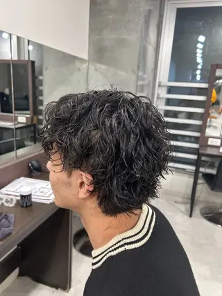 パーマ メンズ カズキ🌼曲がる縮毛 ／くせ毛パーマのヘアスタイル