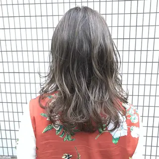 セミロング カラー ブリーチなしで透明感 艶カラー【Ryo】のヘアスタイル