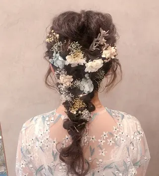 ヘアアレンジ 野咲き 美容室のマツエク・マツパデザイン