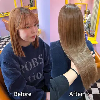 ロング シール+ちび編み込み エクステ梅田🐨のヘアスタイル