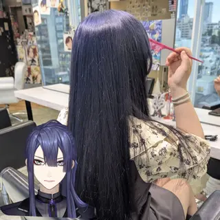 カラー ロング 推しカラー🦉にじさ んじカラー🌈🕒✨のヘアスタイル