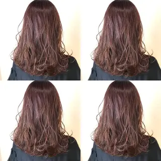 セミロング カラー 韓国レイヤーカット/ ダブルカラーのヘアスタイル