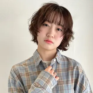 ミディアム パーマ note所属・韓国風/レイヤー/ note アヤナのヘアスタイル