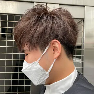 ショート カラー メンズ 【メンズ縮毛矯正】 田中秀斗のヘアスタイル