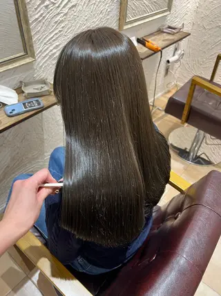 セミロング カラー 🥀韓国ヘア🥀 宮津真菜のヘアスタイル