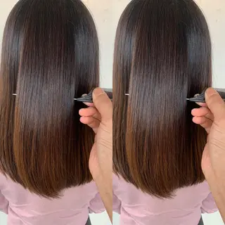 ロング 髪質改善 上品艶感カラーのヘアスタイル