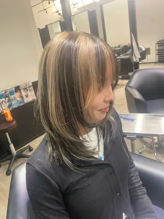 ミディアム 水野 聖哉のヘアスタイル