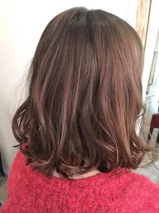 セミロング カラー ヘアアレンジ ヘアセット/卒業式 袴着付け✨清水玲歌のヘアスタイル