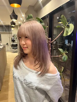 ロング カラー みわ/博多 ブリーチ/メンズヘアのヘアスタイル