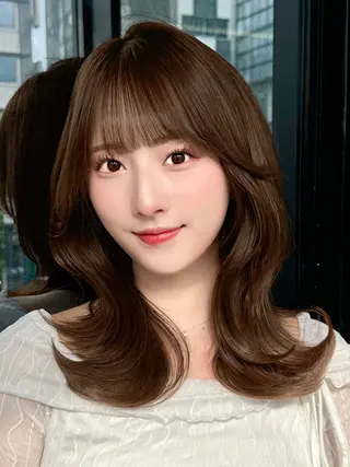 セミロング 映える顔まわり/前髪 特化 💗 ユキマのヘアスタイル