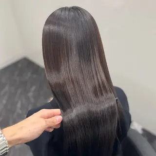 ロング カラー パーマ ブリーチなし Ⅰ 髪質改善カラーのヘアスタイル