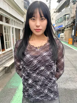 ロング カラー 森貴裕/ベージュ/ パーマ/オリーブのヘアスタイル