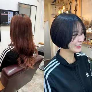 ショート カラー SUN GLOW  サングロウ所属・水素トリートメント／ 髪質改善/ナカノメのヘアスタイル