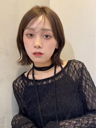 ミディアム 🫧ボブ／縮毛矯正／ 韓国／ゆーな🫧‪のヘアスタイル