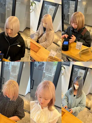 セミロング カラー ハイトーンカラ ー/小川のヘアスタイル