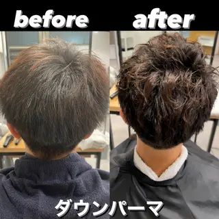 ショート パーマ メンズ 毛流れ縮毛矯正✨ メンズ那智優貴のヘアスタイル