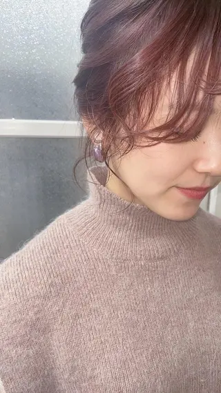 ミディアム カラー ヘアアレンジ hair slon 2co所属・堀谷 彩花のヘアスタイル