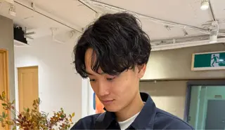 ミディアム パーマ メンズ メンズカット 田形清流のヘアスタイル