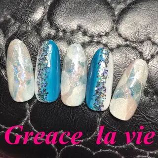 ロング カラー パーマ ヘアアレンジ キッズ ネイル マツエク・マツパ Greace la vie所属・Greace  la vieのネイルデザイン