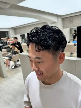 パーマ メンズ ボブ/ハイトーン あべまさきのヘアスタイル