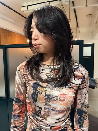 セミロング 暖色/パーマ 🌼クニトウメイのヘアスタイル