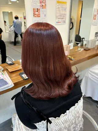 ロング ブリーチカラー/ ワンカラー/有馬琉翔のヘアスタイル