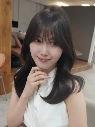 ロング カラー コテ巻き/パーマ/艶 透明感/荻原凜太郎のヘアスタイル