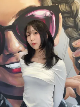 セミロング レイヤー/韓国/ ハッシュ/高田翼のヘアスタイル