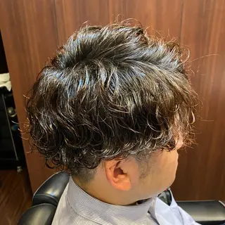 ミディアム パーマ メンズ 浅見 天翔のヘアスタイル