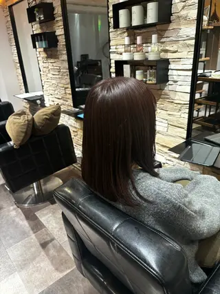 ミディアム カラー 🍒サクラ🍒 /透明感カラー/艶髪のヘアスタイル