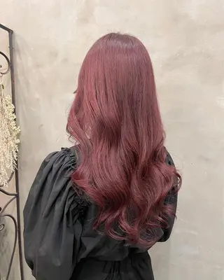 ロング カラー ヘアアレンジ 【ピンク/韓国ヘア/ ヘアセット】亜海のヘアスタイル