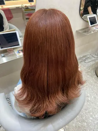 セミロング カラー 新宿/韓国ヘア 中明度カラー/かやのヘアスタイル