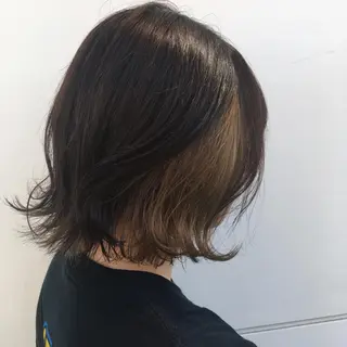 ミディアム カラー RINA🧤 デザインとボブのヘアスタイル