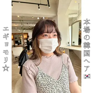 セミロング 本場の韓国ヘア 🇰🇷チ・ヨンジュのヘアスタイル